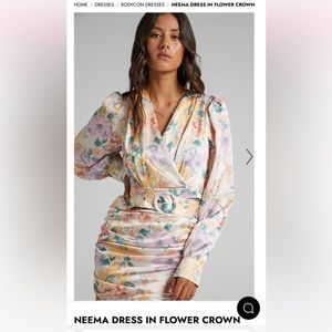 Showpo Neema Dress In Flower Crown - Size US2/UK6, Never Been Worn & NewWithTags